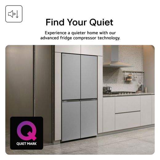 LG NatureFRESH™ American Fridge Freezer - Prime Silver - Quiet Mark
